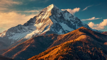 mountain in autumn, view from Switzerland