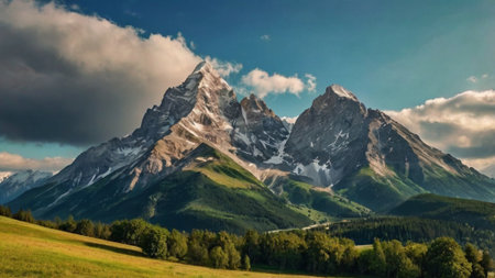 Matterhorn mountain in the Swiss alps. Panorama.の写真素材