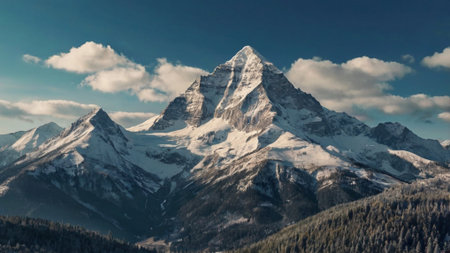 Beautiful panorama of mount Matterhorn in Zermatt, Switzerlandの写真素材