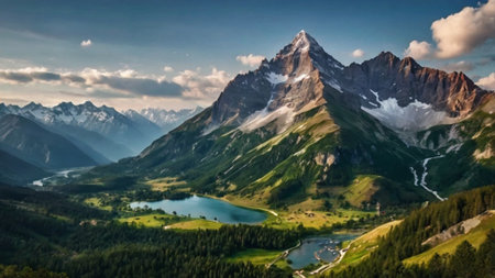 Panoramic view of Matterhorn mountain in Zermatt, Switzerland