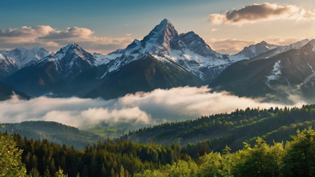 Panoramic view of mount Matterhorn in Zermatt, Switzerland