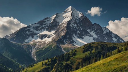 Panoramic view of mount Matterhorn in Zermatt, Switzerlandの写真素材