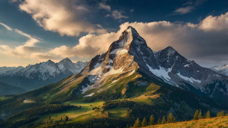 Matterhorn peak at sunsetの写真素材