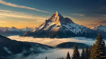 Matterhorn in the morning mist, Zermatt, Switzerland