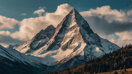 Matterhorn peak in Zermatt, Switzerland. Beautiful mountain landscape.の写真素材