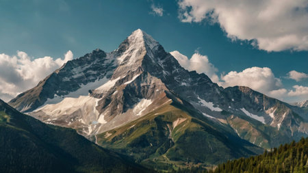 Panoramic view of Mount Zermatt in Switzerland, Europeの写真素材