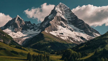 Panoramic view of the Matterhorn in Zermatt, Switzerlandの写真素材