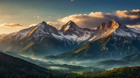 Mountain landscape. Panoramic view.の写真素材