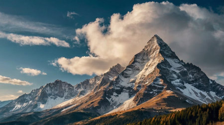 Matterhorn mountain in Zermatt, Switzerland. Panoramic view.の写真素材
