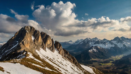 Panoramic view of the mountains, Italy.の写真素材