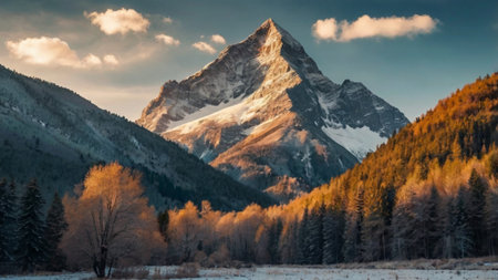 Panoramic view of Matterhorn in the morning, Zermatt, Switzerland