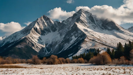 Mountains in the Altai, Siberia, Russia. Early spring.の写真素材