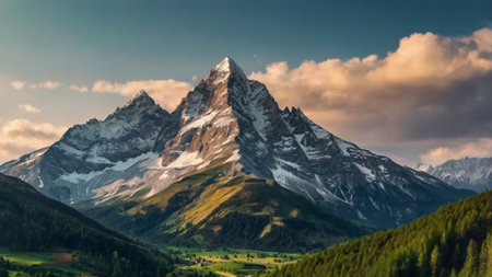 Beautiful panorama of mount Matterhorn in Zermatt, Switzerlandの写真素材