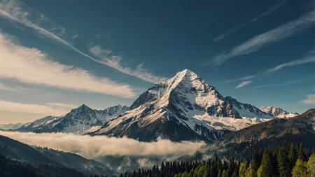 Panoramic view of Mount Matterhorn, Zermatt, Switzerlandの写真素材