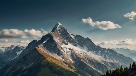 Panoramic view of the Matterhorn peak in the Swiss Alpsの写真素材