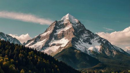 Matterhorn peak in Alps, Switzerland. Panoramic view.の写真素材