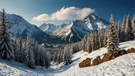 Winter in the swiss alps (Braunwald, Glarus, Switzerland)