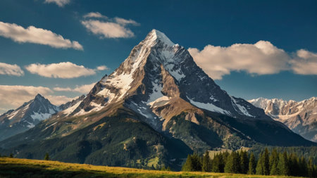Matterhorn in Zermatt, Switzerland. Beautiful mountain landscape.の写真素材