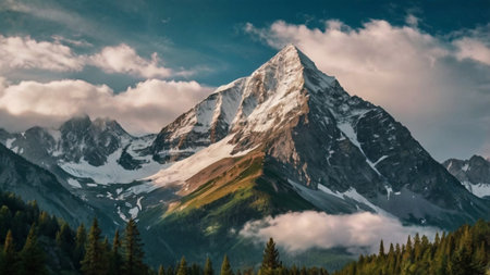 Mountain landscape in the Canadian Rockies, Banff National Park, Alberta, Canadaの写真素材
