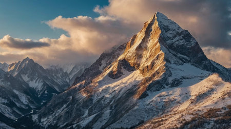Panoramic view of the Matterhorn peak, Zermatt, Switzerlandの写真素材