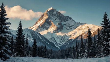 Matterhorn in winter, Swiss Alps, Zermatt, Switzerland
