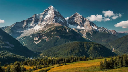 Panoramic view of Mount Matterhorn, Zermatt, Switzerlandの写真素材