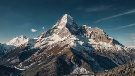Panoramic view of Mount Matterhorn in Zermatt, Switzerlandの写真素材