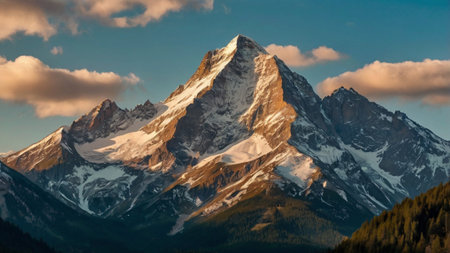 Matterhorn peak at sunrise, Zermatt, Switzerland.の写真素材