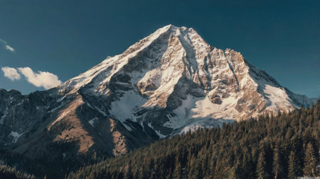 Beautiful view of the snow-capped peaks of the Alps