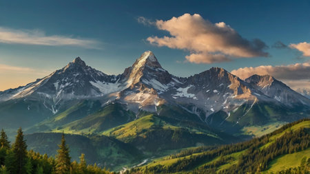 Panoramic view of Mount Matterhorn in Zermatt, Switzerland