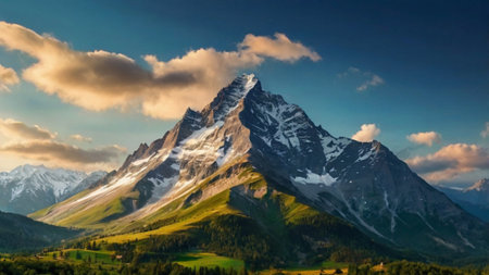 Beautiful panoramic view of Matterhorn peak in Zermatt, Switzerland