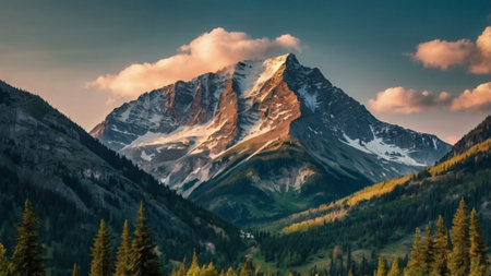Panoramic view of the mountains. The concept of active, ecological and photo tourismの写真素材