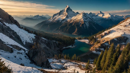 Panoramic view of the lake