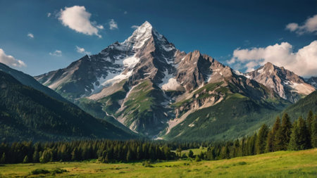 Panoramic view of Mount Matterhorn, Zermatt, Switzerlandの写真素材
