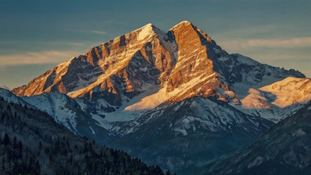 Mountain peaks at sunset. View from Zermatt, Switzerland