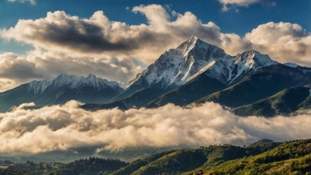 Beautiful panoramic view of the mountains. Nepalの写真素材