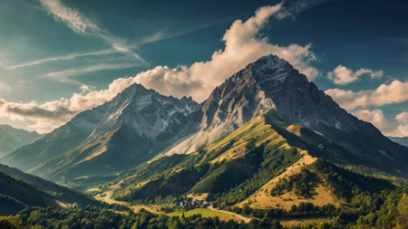 Beautiful summer landscape in the mountains.の写真素材