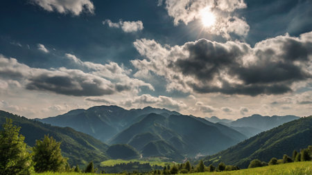 Beautiful summer landscape in the Carpathian Mountains, Ukraine.の写真素材
