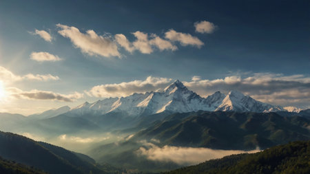 Beautiful panoramic view of mountains in Georgia.の写真素材
