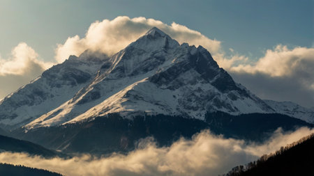 Panoramic view of Mount Cervin in the Swiss Alpsの写真素材
