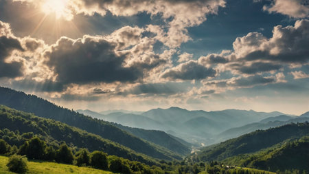 Beautiful summer landscape in the Carpathian Mountains, Ukraine.