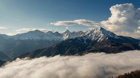 Panoramic view of the mountains from a high altitude
