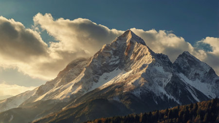 Mountain landscape in the Swiss Alps. View of the Matterhorn.の写真素材