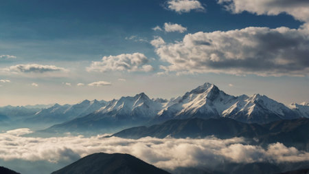 Panoramic view of mountains.の写真素材