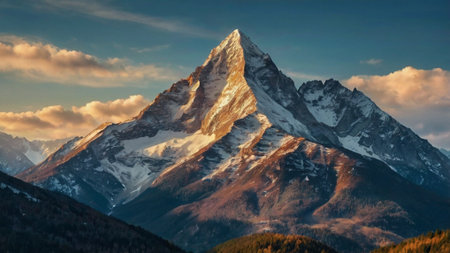 Matterhorn peak at sunrise, Zermatt, Switzerland.の写真素材
