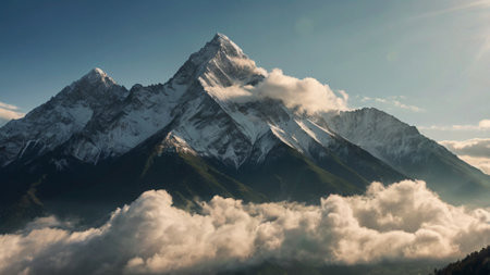 Panoramic view of mountains in Nepal, Asia