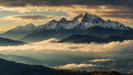 Mountains in the clouds.