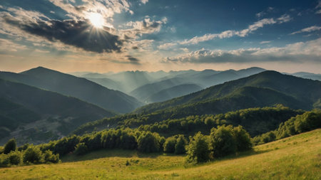 Beautiful summer landscape in the Carpathian Mountains, Ukraine.