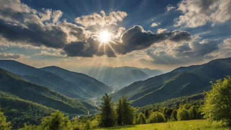 Beautiful summer landscape in the Carpathian Mountains, Ukraine.