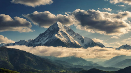 Beautiful view of the mountain in Annapurna Circuit, Nepalの写真素材
